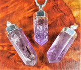 Amethyst Crystal Point Pendant (Silver Plated) Faceted Gemstone Jewelry Necklace Supply Craft Supplies & Tools > Beads
