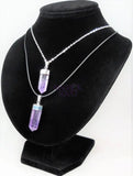 Amethyst Crystal Point Pendant (Silver Plated) Faceted Gemstone Jewelry Necklace Supply Craft Supplies & Tools > Beads