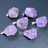 Amethyst Crystal Rough Raw Pendant (Silver Bail) Gemstone Jewelry Necklace Supply Craft Supplies & Tools > Beads Gems &