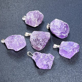 Amethyst Crystal Rough Raw Pendant (Silver Bail) Gemstone Jewelry Necklace Supply Craft Supplies & Tools > Beads Gems &