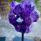 Amethyst Druzy Cluster on Metal Display Stand - Magick Souls