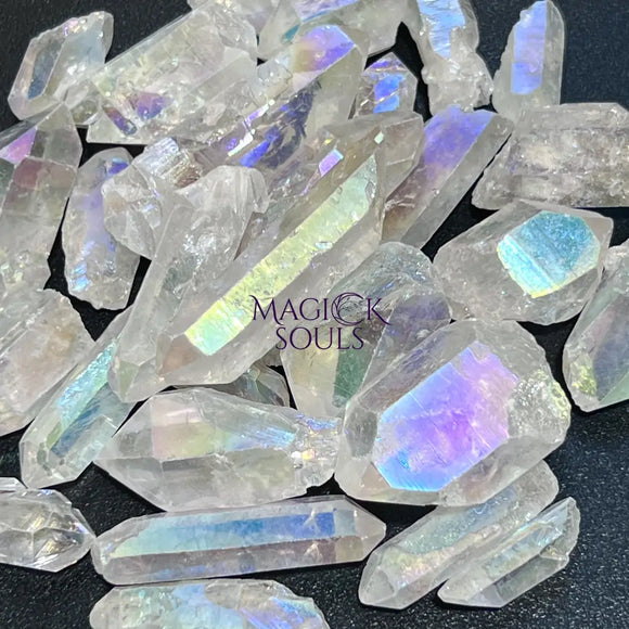 Angel Aura Clear Quartz Crystal Rough Raw Points Bulk Wholesale Lot Home & Living > Home Decor > Home Accents > Rocks &