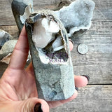 Apophyllite Chalcedony Cluster Natural Self Standing Geode Freeform - Magick Souls