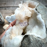 Apophyllite Chalcedony Cluster Natural Self Standing Geode Freeform - Magick Souls