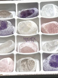 Assorted Crystal Emma Eggs (24 Pcs) Boxed Flat Wholesale Amethyst Rose Smoky Quartz Home & Living > Home Decor > Home