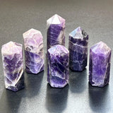 Banded Purple Amethyst Crystal Point Tower Obelisk Carving Wholesale Home & Living > Home Decor > Home Accents > Rocks