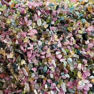 Bicolored Multicolored Tourmaline Crystal Chips (1 LB) Confetti Small Tiny Crystal Gemstones Green Blue Black