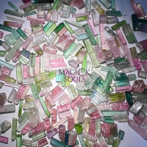 Bicolored Multicolored Tourmaline Crystals Natural Gemstones Grams Lot Watermelon Home & Living > Home Decor > Home