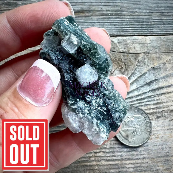 Black Chalcedony with Calcite Mineral Specimen Magick Souls