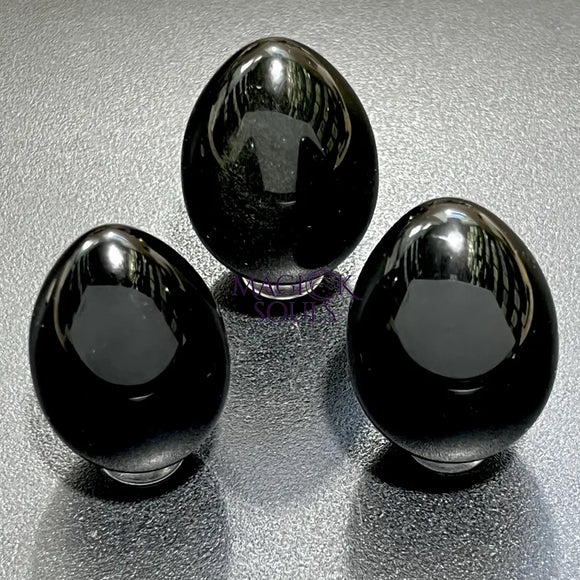 Black Obsidian Egg Carving Gemstone Crystal Decor Supply Home & Living > Home Decor > Home Accents > Rocks & Geodes