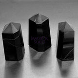 Black Obsidian Point Tower Carving Gemstone Statue Home Decor Volcanic Glass Home & Living > Home Decor > Home Accents