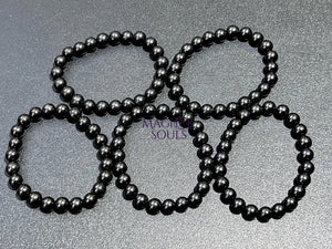 Black Shungite Bead Stretch Bracelet (8mm Beads) Gemstone Jewelry Supply Jewelry > Bracelets > Beaded Bracelets
