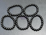 Black Shungite Bead Stretch Bracelet (8mm Beads) Gemstone Jewelry Supply Jewelry > Bracelets > Beaded Bracelets