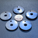 Black Shungite Circle Disc Beads Pendant Gemstone Jewelry Necklace Supply Craft Supplies & Tools > Beads Gems &