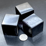 Black Shungite Cube Block Gemstone Decor Supply Home & Living > Home Decor > Home Accents > Rocks & Geodes