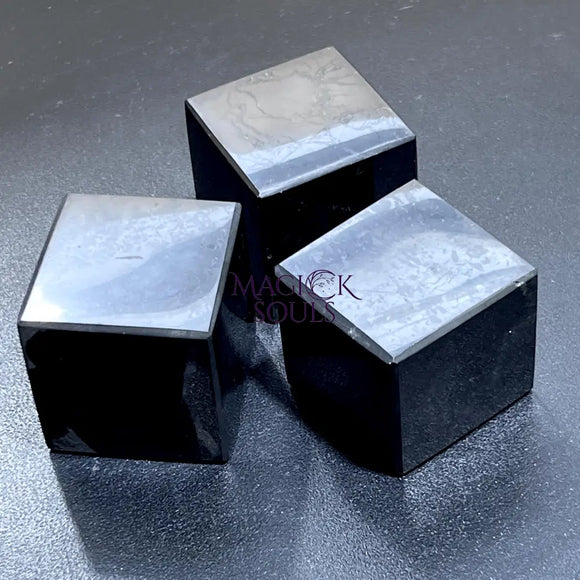 Black Shungite Cube Block Gemstone Decor Supply Home & Living > Home Decor > Home Accents > Rocks & Geodes