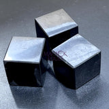Black Shungite Cube Block Gemstone Decor Supply Home & Living > Home Decor > Home Accents > Rocks & Geodes