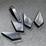 Black Shungite Diamond Crystal Point Beads Pendant Gemstone Jewelry Necklace Polished Craft Supplies & Tools > Beads