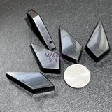 Black Shungite Diamond Crystal Point Beads Pendant Gemstone Jewelry Necklace Polished Craft Supplies & Tools > Beads