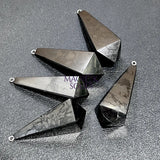 Black Shungite Pendulum Crystal Point Beads Pendant Gemstone Jewelry Necklace Polished Craft Supplies & Tools > Beads
