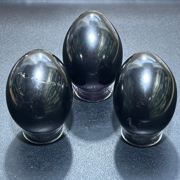 Black Shungite Polished Egg Carving Wholesale Home & Living > Home Decor > Home Accents > Rocks & Geodes