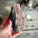 Black Tourmaline and Mica Flat Based Natural Freeforms - Magick Souls