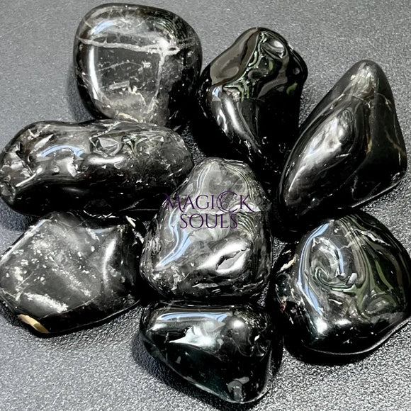 Black Tourmaline Crystal Tumbled Stones Large (1 2 Inches)(By The Piece or Pound) Bulk Wholesale Home & Living > Home