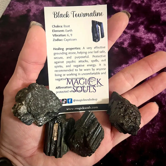 Black Tourmaline Natural Raw - Stone of Protection - Magick Souls