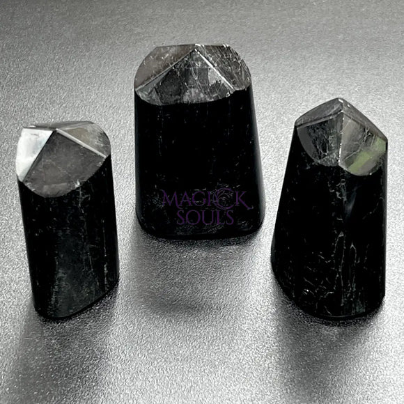 Black Tourmaline Point Tower Carving Gemstone Statue Home Decor Supply Home & Living > Home Decor > Home Accents >