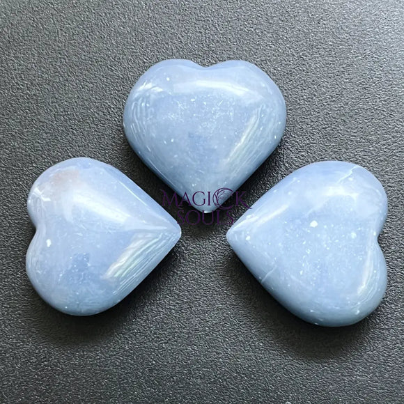 Blue Angelite Crystal Puffy Heart Carving Wholesale Home & Living > Home Decor > Home Accents > Rocks & Geodes