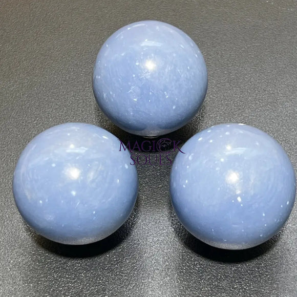 Blue Angelite Crystal Sphere (1.5 Inch) Wholesale Carving Home & Living > Home Decor > Home Accents > Rocks & Geodes