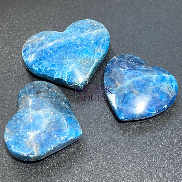 Blue Apatite Heart Polished Crystal Carving Gemstones Home & Living > Home Decor > Home Accents > Rocks & Geodes