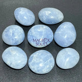 Blue Calcite Large Freeform Palm Stones (2 3 Inches) Polished Carving Gemstones Home & Living > Home Decor > Home