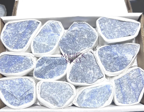 Blue Quartz Rough Raw Crystal Stones Assorted Box Flat Wholesale Home & Living > Home Decor > Home Accents > Rocks &