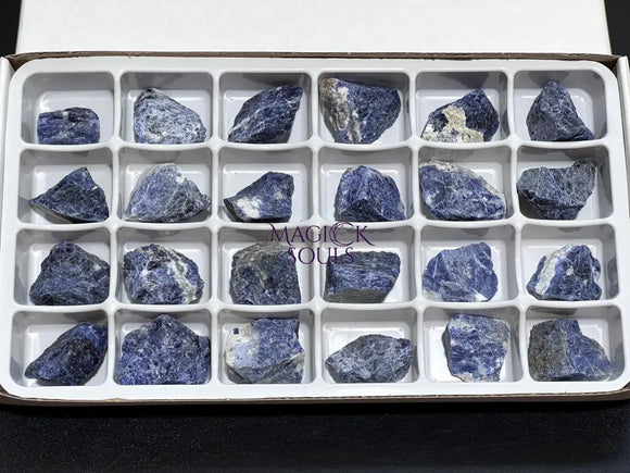 Blue Sodalite Rough (24 Pcs) Box Flat Bulk Wholesale Lot Rough Raw Stones Home & Living > Home Decor > Home Accents >