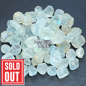 Blue Topaz Rough Raw Crystal (100 Grams)(18 24 pcs) Gemstones Home & Living > Home Decor > Rocks & Geodes