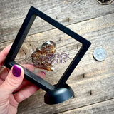 Blue UV Reactive Sumatran Amber in display - Magick Souls