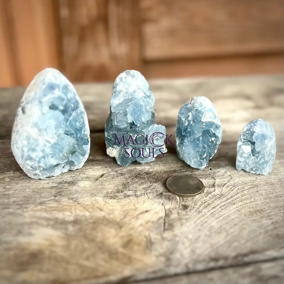 Celestite Mini Flat Base Druzy Freeforms - Magick Souls
