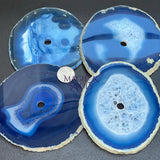 Center Drilled Blue Color Agate Slice Clock Faces (4.5 to 5 Inches)(1 CM Drilled Hole) Home & Living > Home Decor >