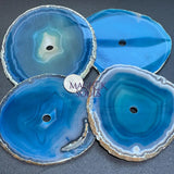 Center Drilled Teal Color Agate Slice Clock Faces (4.5 to 5 Inches)(1 CM Drilled Hole) Home & Living > Home Decor >