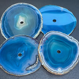 Center Drilled Teal Color Agate Slice Clock Faces (4.5 to 5 Inches)(1 CM Drilled Hole) Home & Living > Home Decor >