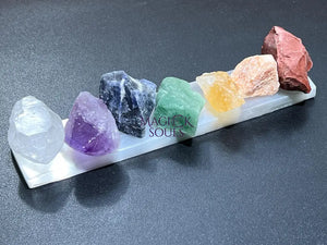 Chakra Crystal Set 7 Stone Rough Raw With Selenite Bar Reiki Home & Living > Spirituality & Religion > Prayer Beads &