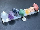 Chakra Crystal Set 7 Stone Rough Raw With Selenite Bar Reiki Home & Living > Spirituality & Religion > Prayer Beads &