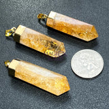 Citrine Crystal Faceted Point Pendant (Gold Plated) Craft Supplies & Tools > Beads Gems & Cabochons > Charms & Pendants