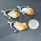 Citrine Crystal Point Pendant (Silver Plated Wire Wrapped) Craft Supplies & Tools > Beads Gems & Cabochons > Charms &