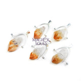 Citrine Crystal Point Pendant (Silver Plated Wire Wrapped) Craft Supplies & Tools > Beads Gems & Cabochons > Charms &