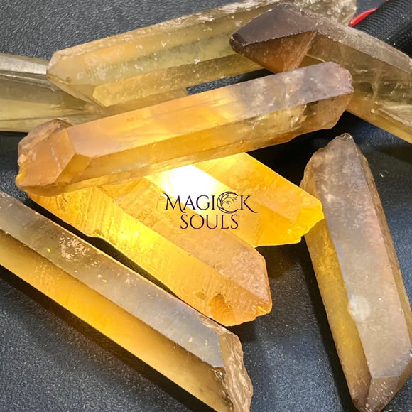 Citrine Crystal Points Extra Large (Untreated) Natural (2 4 Inches) Single or Double Terminated Home & Living >
