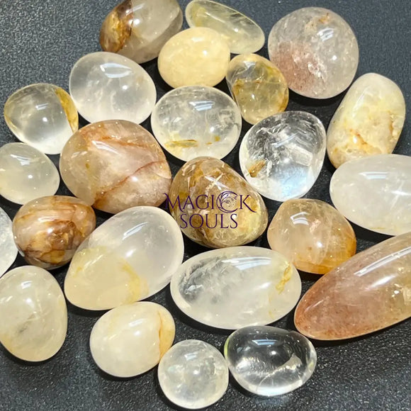 Clear and Golden Healer Quartz Crystal Mixed Tumbled Stones (By The Piece or Pound) Wholesale Home & Living > Home