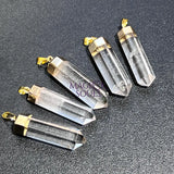 Clear Quartz Crystal Point Pendant (Gold Plated) Faceted Jewelry Necklace Supply Craft Supplies & Tools > Beads Gems &