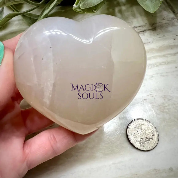 Clear Quartz Puffy Heart XL Palm Size - Magick Souls